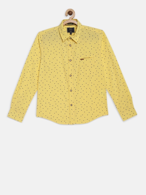 

Indian Terrain Boys Yellow & Blue Regular Fit Printed Casual Shirt