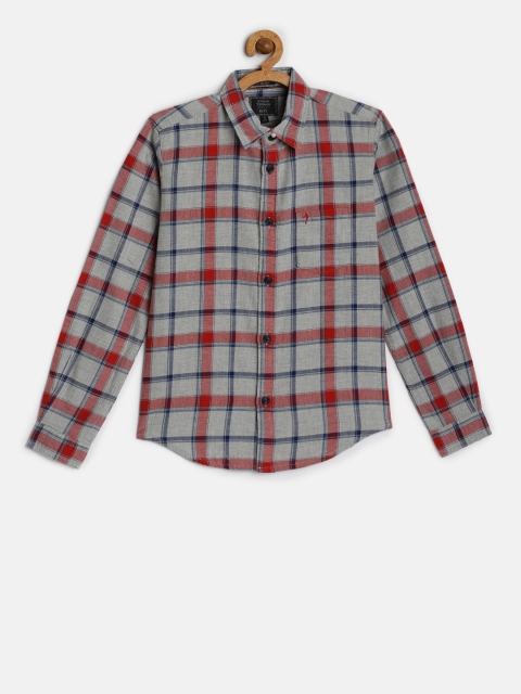 

Indian Terrain Boys Grey & Red Regular Fit Checked Casual Shirt