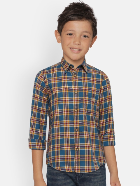 

Indian Terrain Boys Blue Regular Fit Checked Casual Shirt