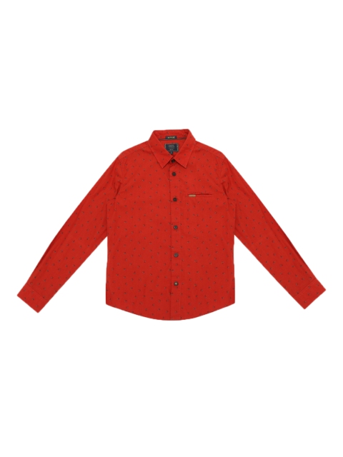 

Indian Terrain Boys Red Regular Fit Printed Casual Shirt