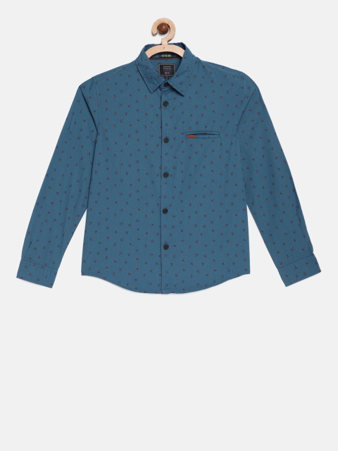 

Indian Terrain Boys Navy Blue Regular Fit Printed Casual Shirt