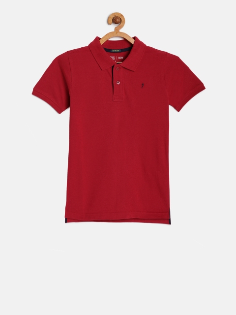 

Indian Terrain Boys Red Solid Polo Collar T-shirt