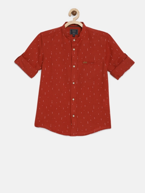 

Indian Terrain Boys Red & White Regular Fit Printed Casual Shirt