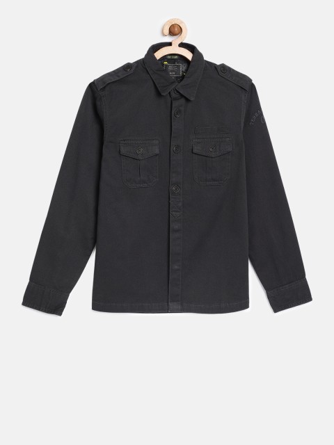 

Indian Terrain Boys Charcoal Grey Regular Fit Solid Casual Shirt