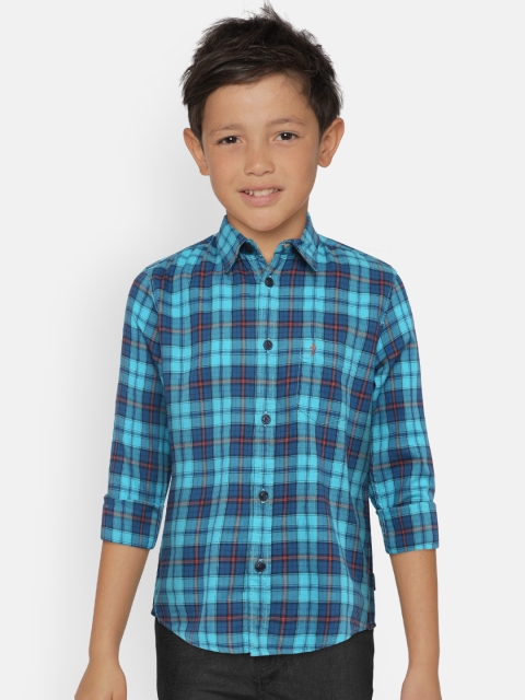 

Indian Terrain Boys Blue Regular Fit Checked Casual Shirt