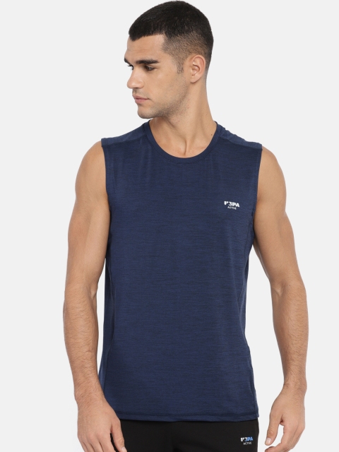 

U.S. Polo Assn. Men Navy Blue Solid Round Neck T-shirt