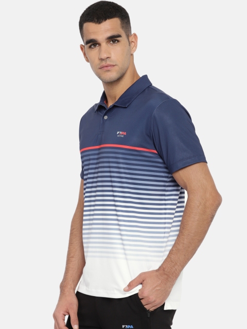 

U.S. Polo Assn. Men Navy Blue Striped Polo Collar T-shirt