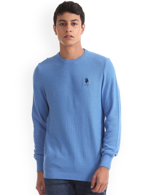 

U.S. Polo Assn. Men Blue Solid Sweater