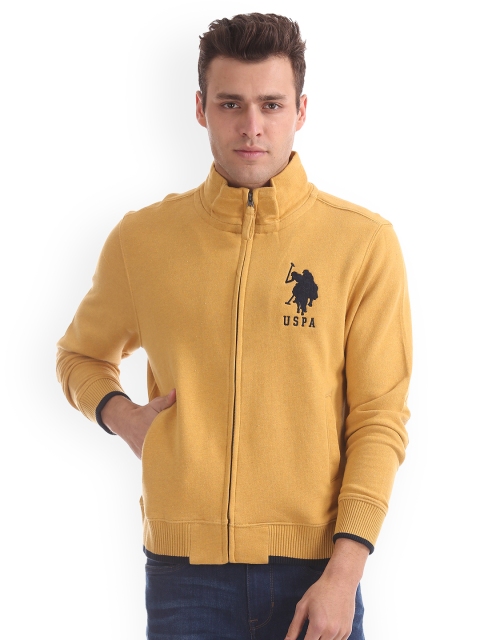 

U.S. Polo Assn. Men Yellow Solid Sweatshirt