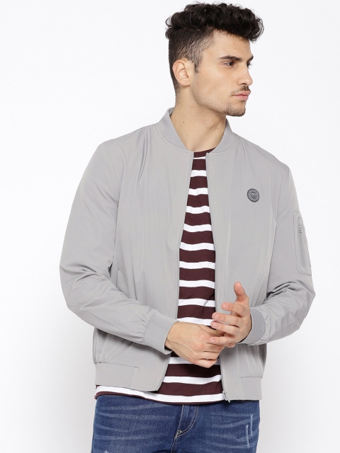 

U.S. Polo Assn. Men Grey Solid Bomber Jacket
