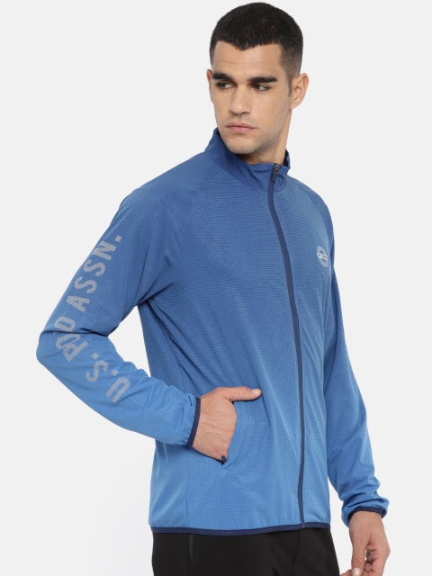 

U.S. Polo Assn. Men Navy Blue Checked Sporty Jacket