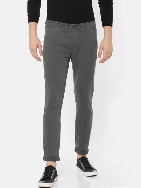 

Pepe Jeans Men Grey Rover Slim Fit Solid Chinos