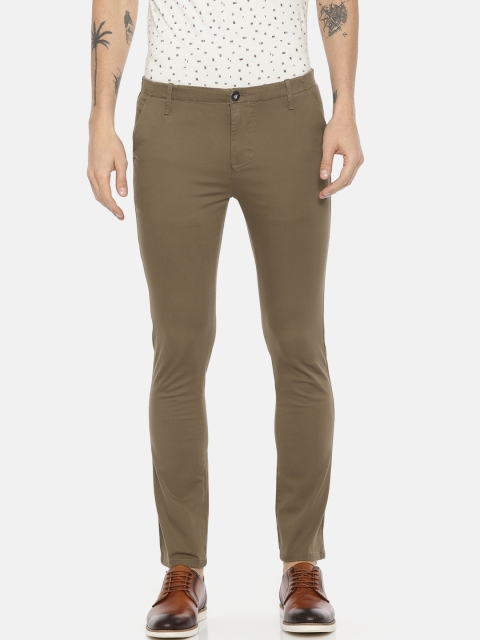 

Pepe Jeans Men Olive Green Regular Fit Solid Chinos