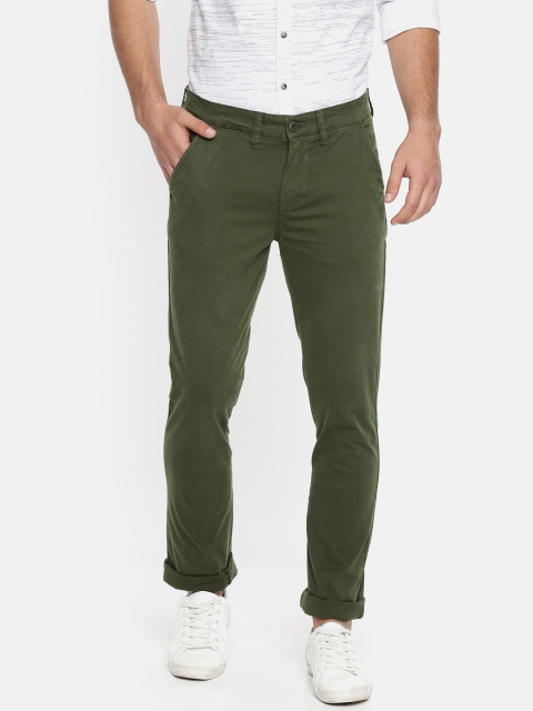 

Pepe Jeans Men Olive Green Regular Fit Solid Chinos
