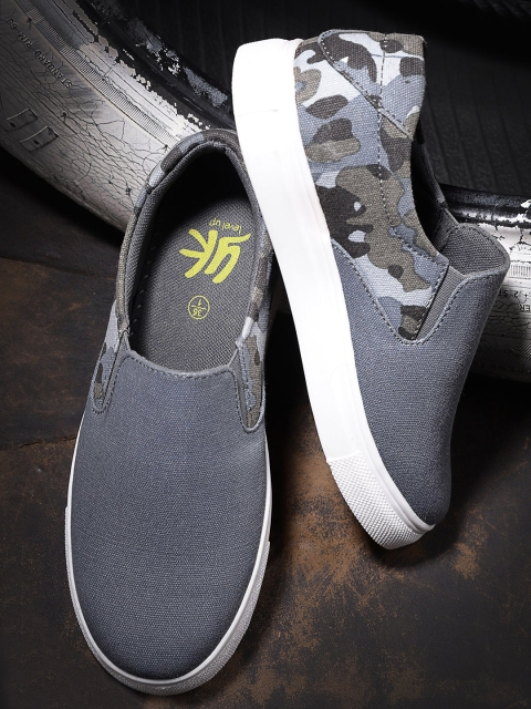 

YK Boys Blue & Olive Brown Slip-On Sneakers