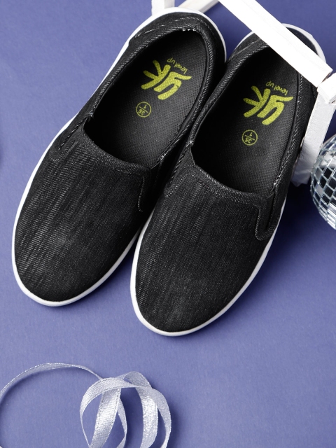 

YK Boys Black Denim Slip-On Sneakers