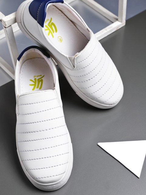 

YK Boys White Striped Slip-On Sneakers