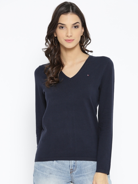 

Tommy Hilfiger Women Navy Blue Solid Pullover
