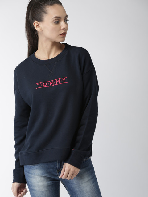 

Tommy Hilfiger Women Navy Blue Printed Sweatshirt