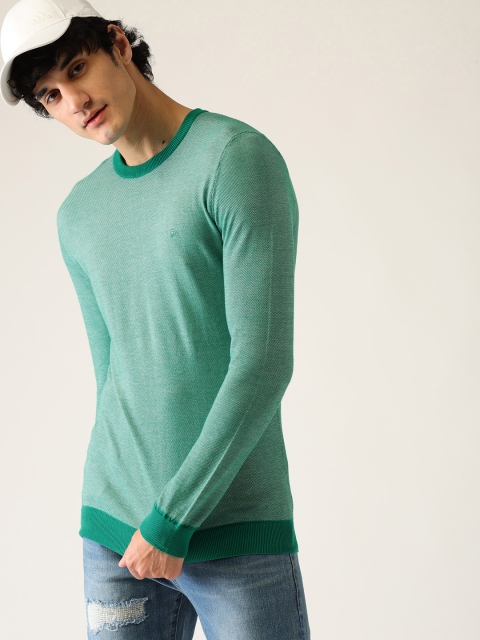 

United Colors of Benetton Men Green Solid Pullover