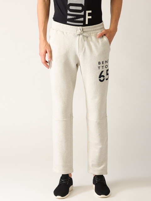 

United Colors of Benetton Men Grey Melange Solid Track Pants