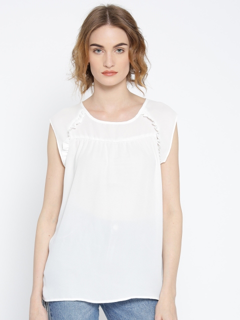 

OVS Women White Solid A-Line Top