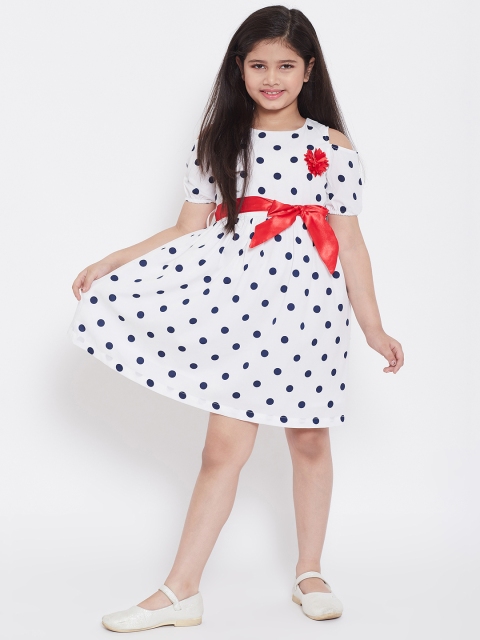 

Stylo Bug Girls Off-White Printed Fit and Flare Dress