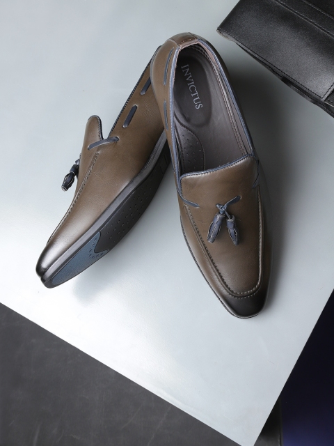 

INVICTUS Men Coffee Brown Solid Semiformal Slip-Ons