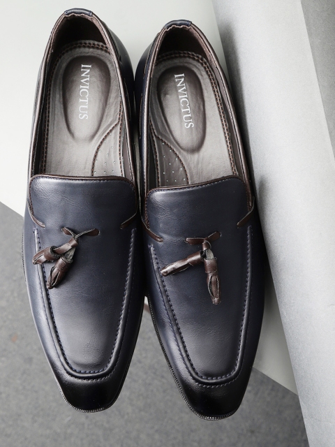 

INVICTUS Men Navy Solid Semiformal Slip-Ons, Navy blue