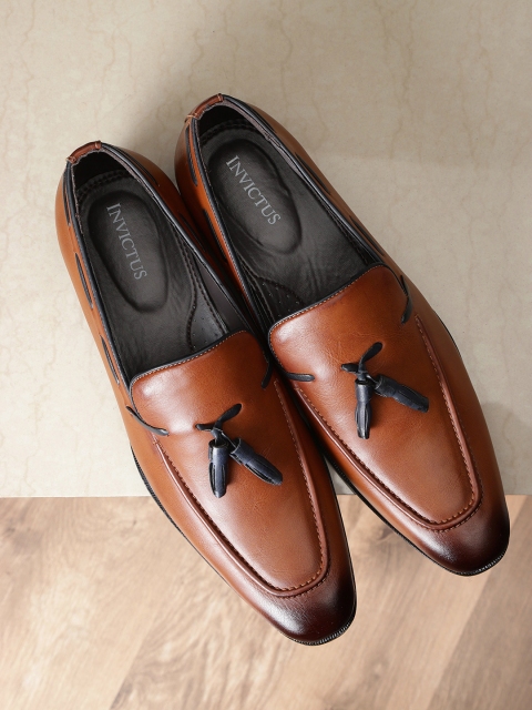 

INVICTUS Men Tan Brown Solid Semiformal Slip-Ons