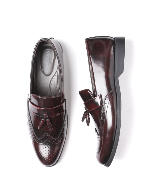 

INVICTUS Men Burgundy Tasselled Formal Brogues