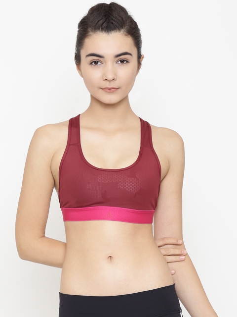 

ADIDAS Burgundy Printed Training Don't Rest Iteration Bra DH7095