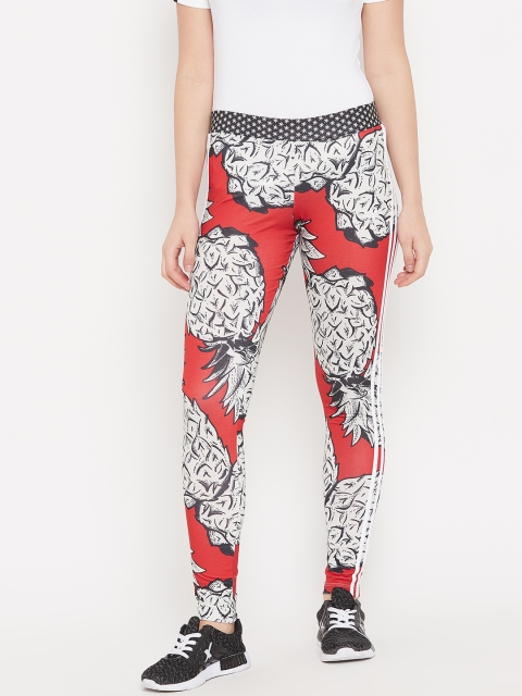 

ADIDAS Originals Women Red & Off-White Printed Tights