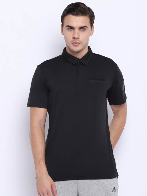 

ADIDAS Men Black Barricade Pocket Polo Solid Tennis T-shirt