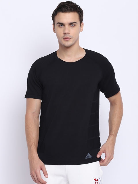 

ADIDAS Men Black Primeknit Running T-shirt