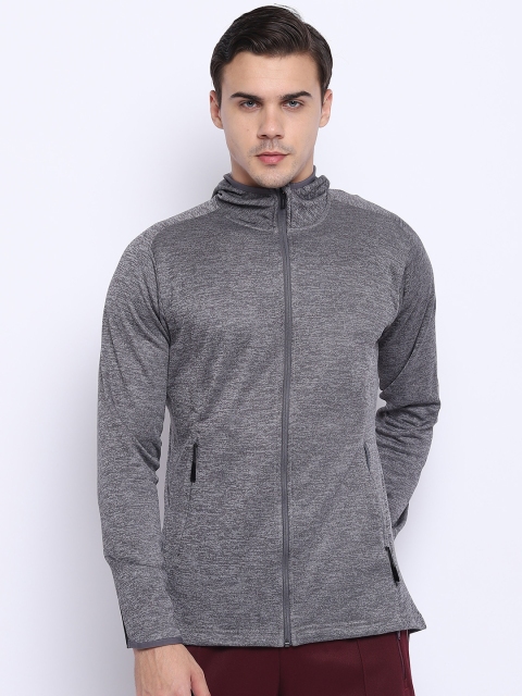 

ADIDAS Men Grey Melange WW FZ Climawarm Hooded Training Sweatshirt