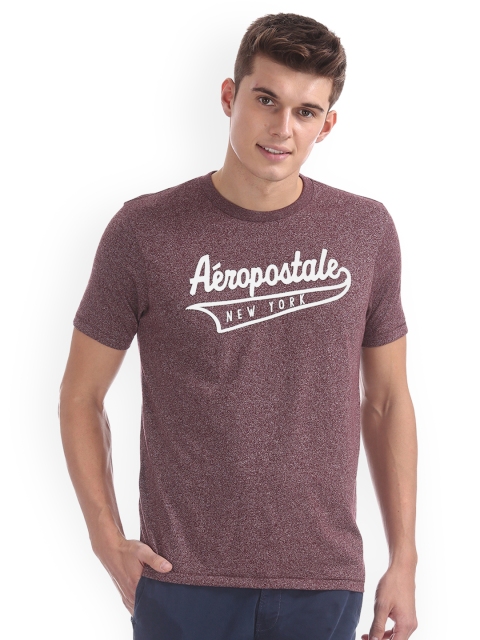 

Aeropostale Men Red Printed Round Neck T-shirt