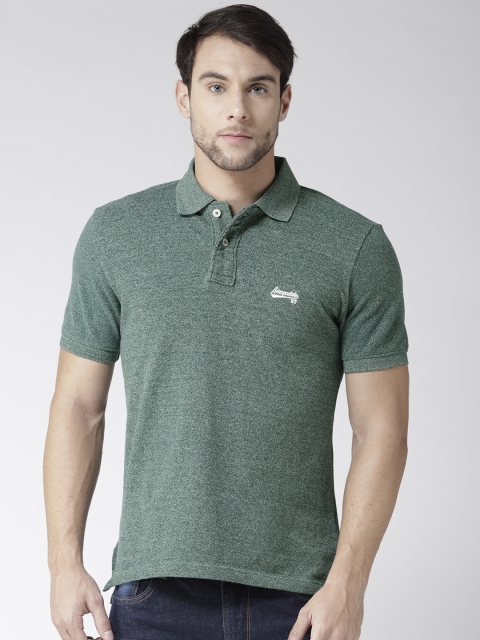 

Aeropostale Men Green Solid Polo Collar T-shirt