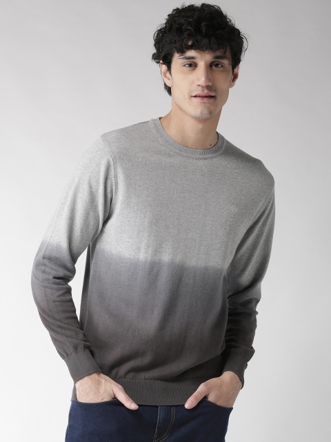 

Aeropostale Men Grey Melange & Charcoal Grey Ombre Dyed Pullover