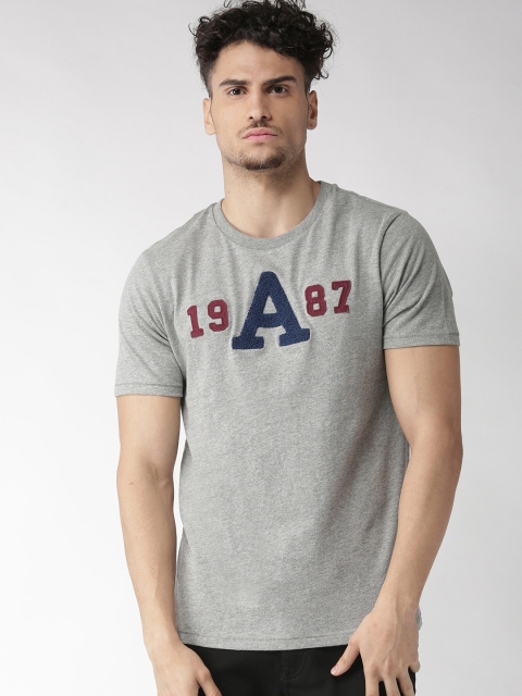 

Aeropostale Men Grey Printed Round Neck T-shirt
