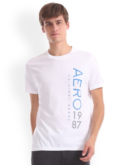 

Aeropostale Men White Printed Round Neck T-shirt
