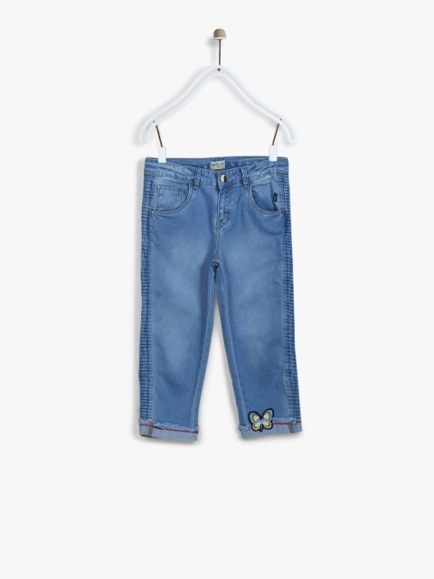 

Gini and Jony Girls Blue Solid Regular Fit Capris