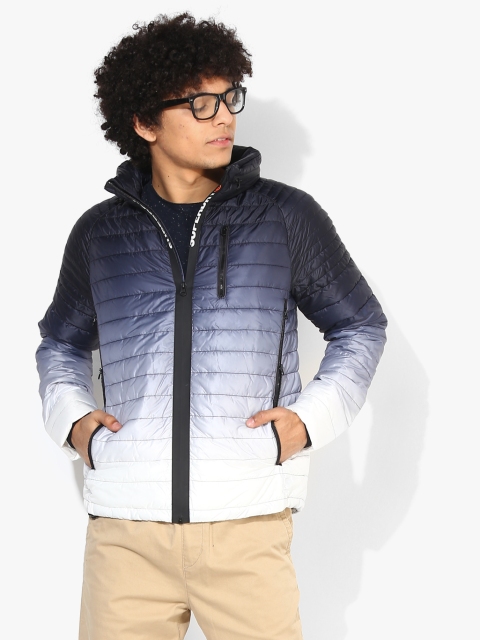 

Superdry Men Blue Solid Puffer Jacket