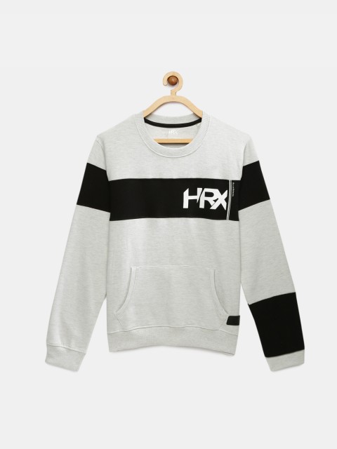 

HRX by Hrithik Roshan Boys Off-White & Black Colourblocked Sweatshirt
