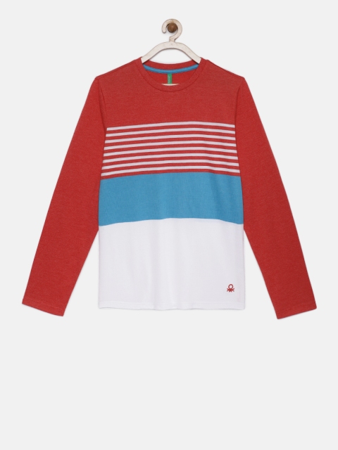 

United Colors of Benetton Boys Multicoloured Colourblocked Round Neck T-shirt, Multi