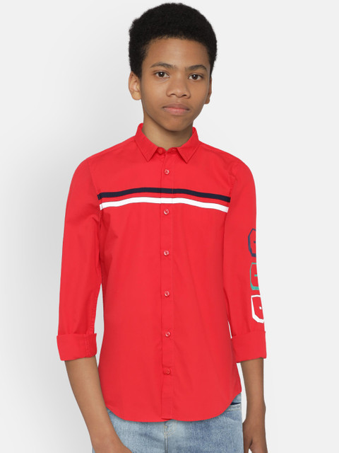 

United Colors of Benetton Boys Red Casual Shirt