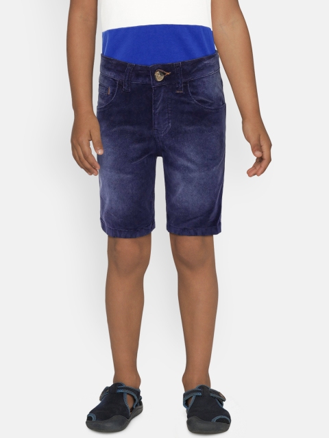 

United Colors of Benetton Boys Blue Solid Regular Fit Denim Shorts