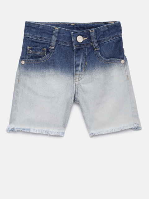 

United Colors of Benetton Boys Blue Solid Regular Fit Denim Shorts