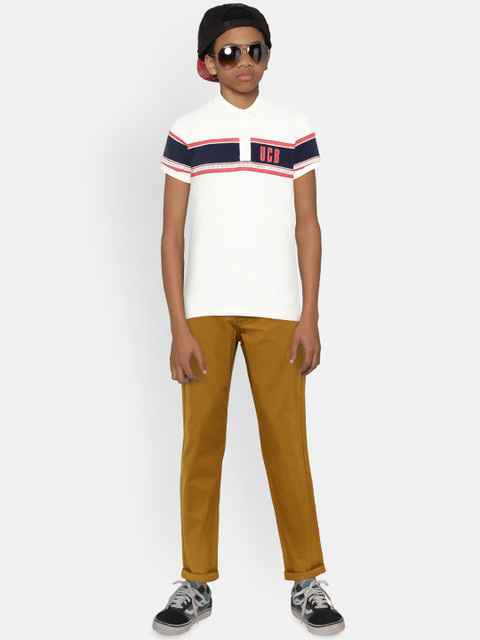

United Colors of Benetton Boys Tan Slim Fit Solid Regular Trousers