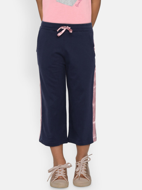 

United Colors of Benetton Girls Navy Blue Regular Fit Solid Culottes